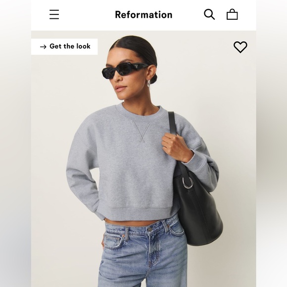 Grace Cropped Vintage Oversized Crewneck Sweatshirt size L - Picture 1 of 5